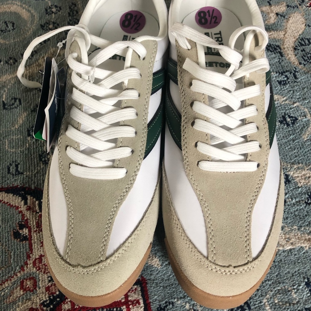 Tretorn Men's Sneakers in White, Green, and Beige